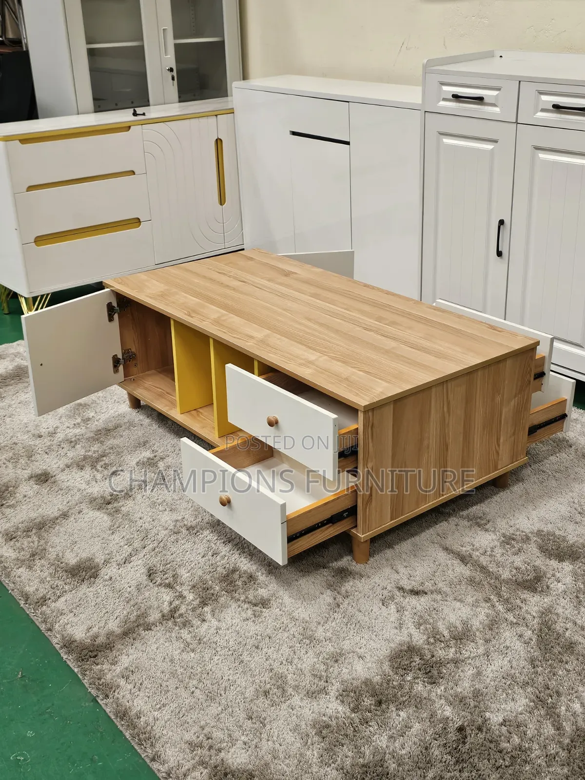 Modern Low Coffee Table With Drawers