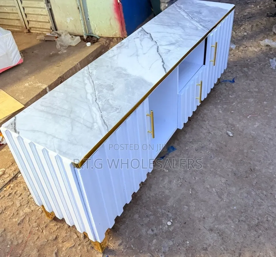 Executive Box TV Stand With Marble Top @