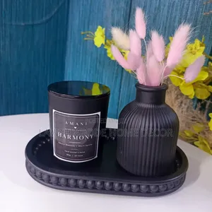 Decor Set-Up – Tray, Bottle Vase & Amani Scented Candle