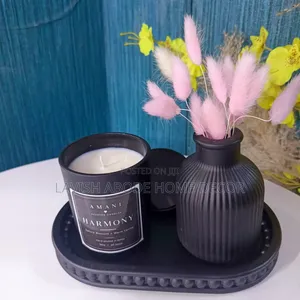 Decor Set-Up – Tray, Bottle Vase & Amani Scented Candle
