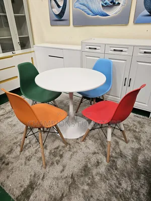 5-Piece Round Tulip Table and Molded Chairs Set