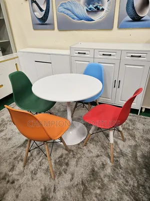 5-Piece Round Tulip Table and Molded Chairs Set