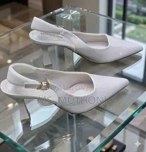 Elegant Glossy Pointed-Toe Slingback Kitten Heels Size 37-41