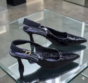 Elegant Glossy Pointed-Toe Slingback Kitten Heels Size 37-41
