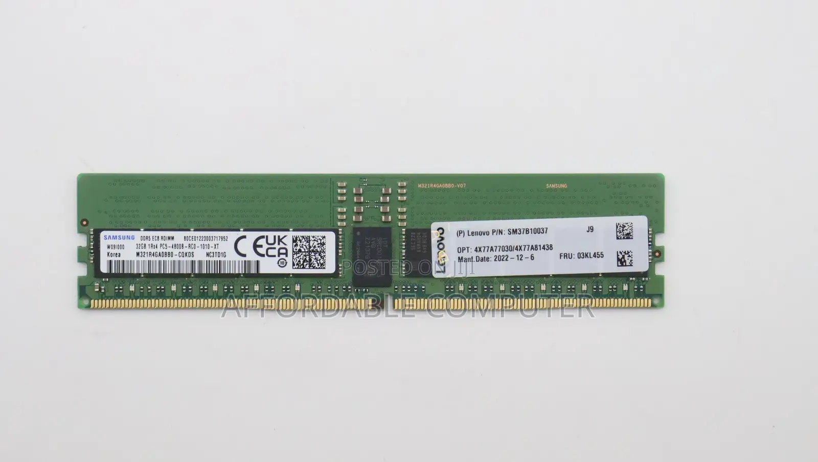 Samsung 32gb Ddr5-4800 Ecc Registered Rdimm 2rx8 Pc5-38400 Server Ram