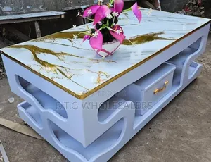 Executive White Coffee  Table With Marble Topping  @