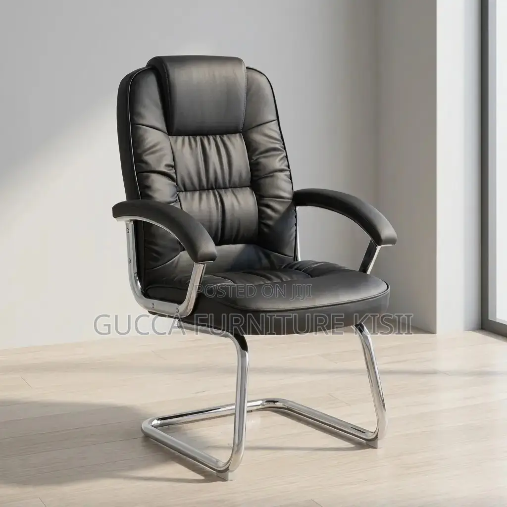 Office Chair; Leather Executive Visitor's Office Seat