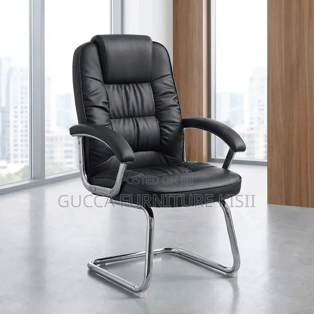 Office Chair; Leather Executive Visitor's Office Seat