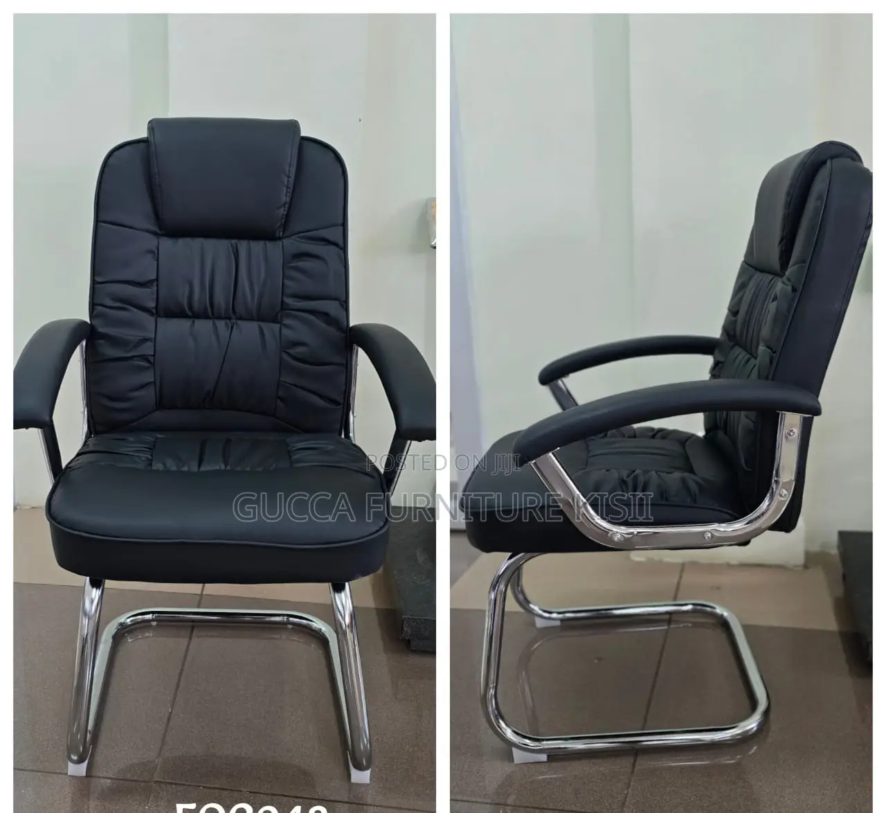 Office Chair; Leather Executive Visitor's Office Seat