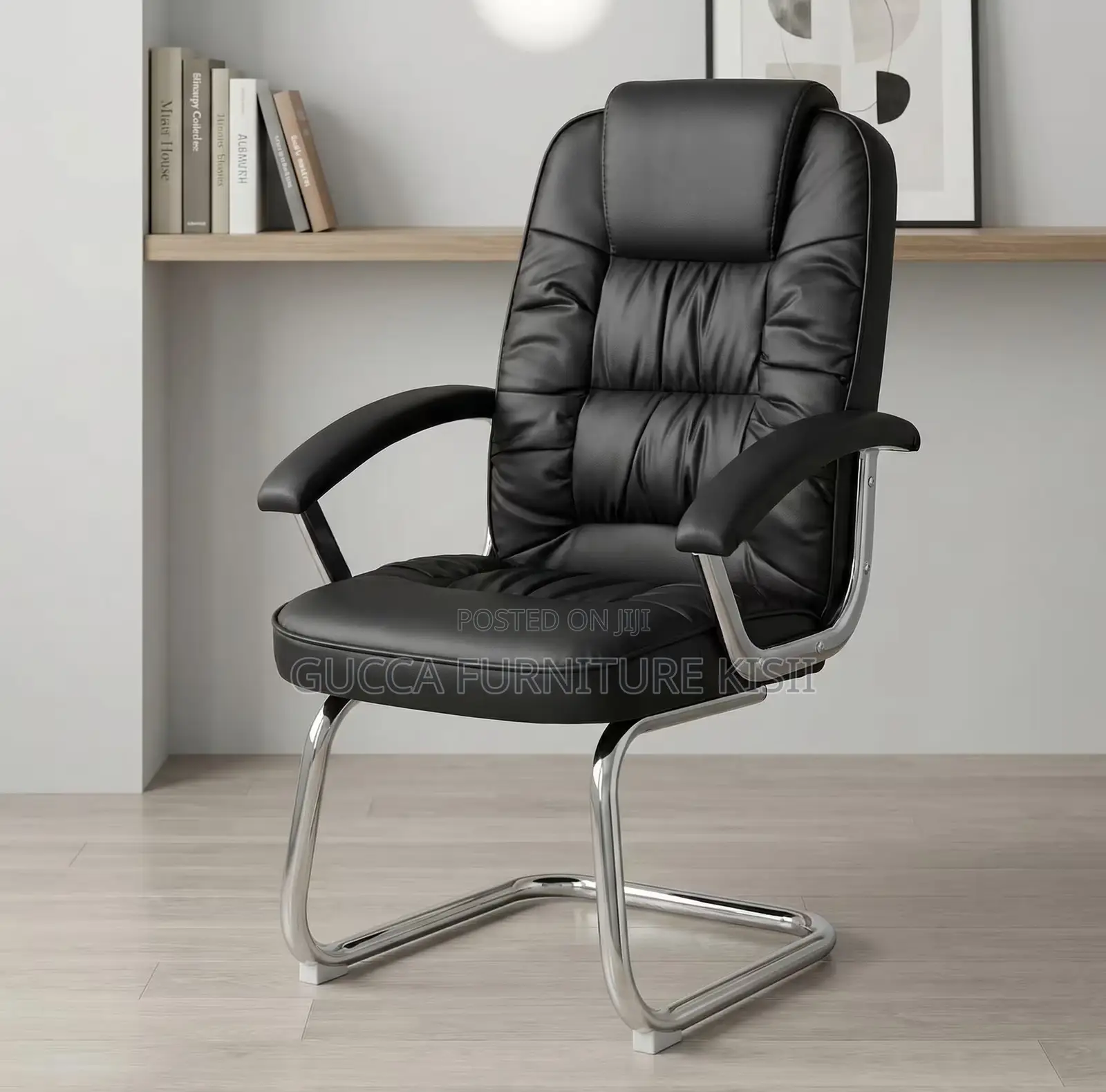 Office Chair; Leather Executive Visitor's Office Seat