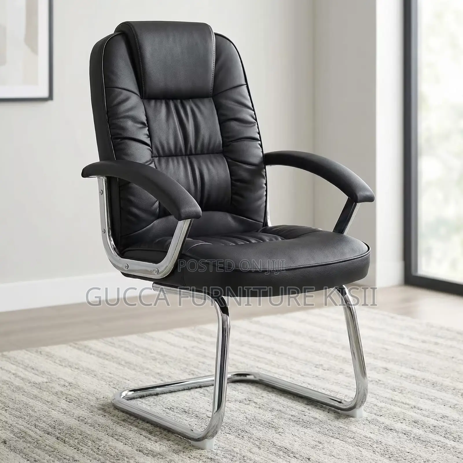 Office Chair; Leather Executive Visitor's Office Seat