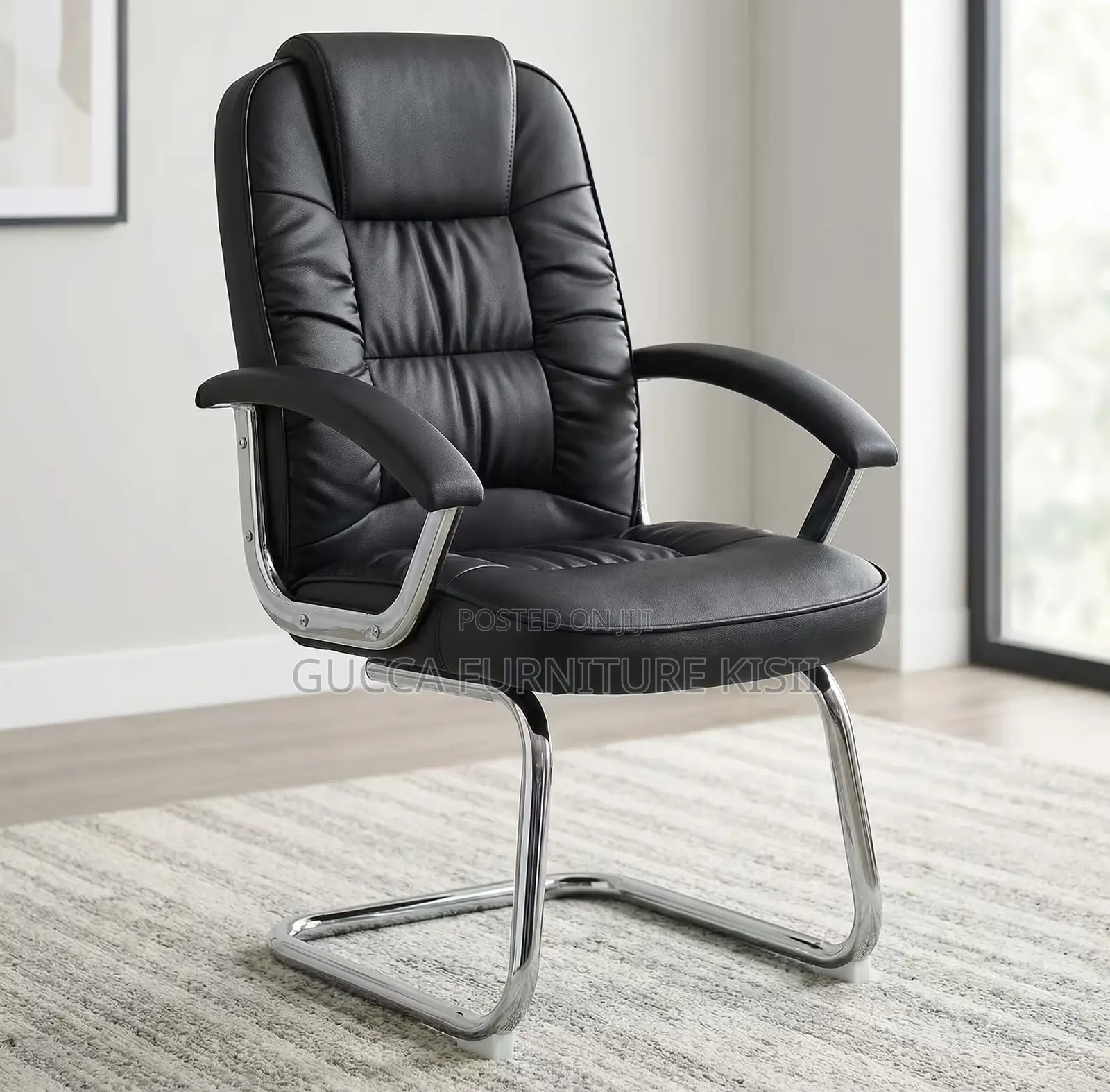 Office Chair; Leather Executive Visitor's Office Seat
