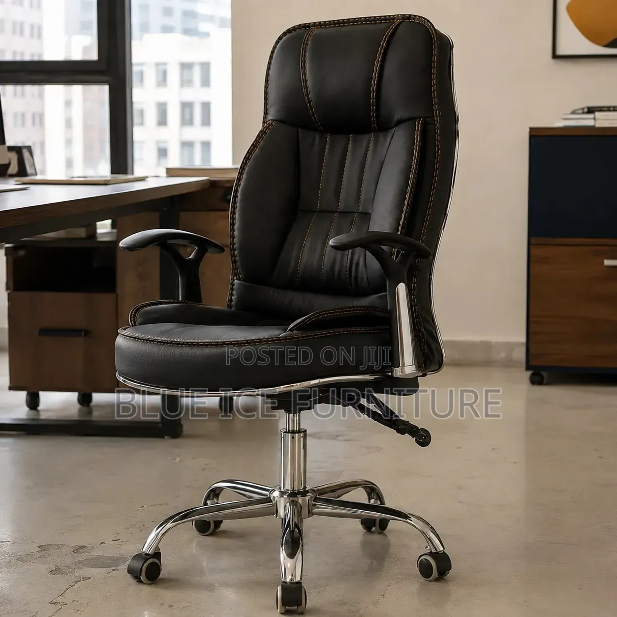 Black Executive Leather Office Chair