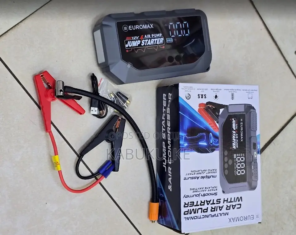 EUROMAX 12V Air Pump & Jump Starter Kit With Tyre Inflator