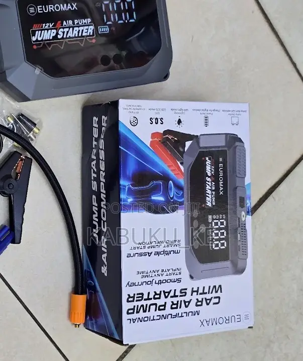 EUROMAX 12V Air Pump & Jump Starter Kit With Tyre Inflator