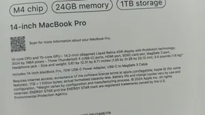 New Laptop Apple MacBook Pro 2024 M4 24GB Apple M4 SSD 1T