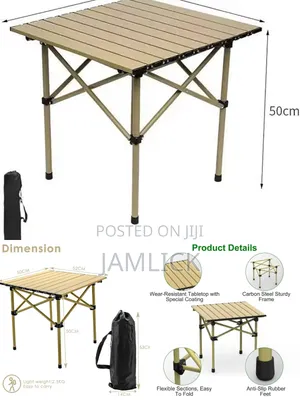 Foldable Metallic Picnic & Camping Table - Pm