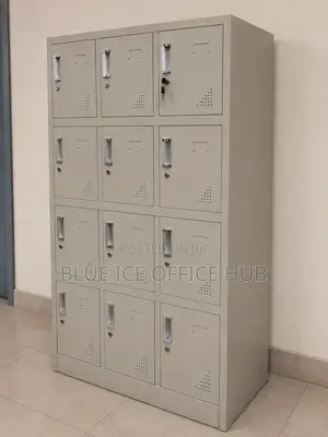 12-Door Metal Storage Cabinet for Office, School & Staff