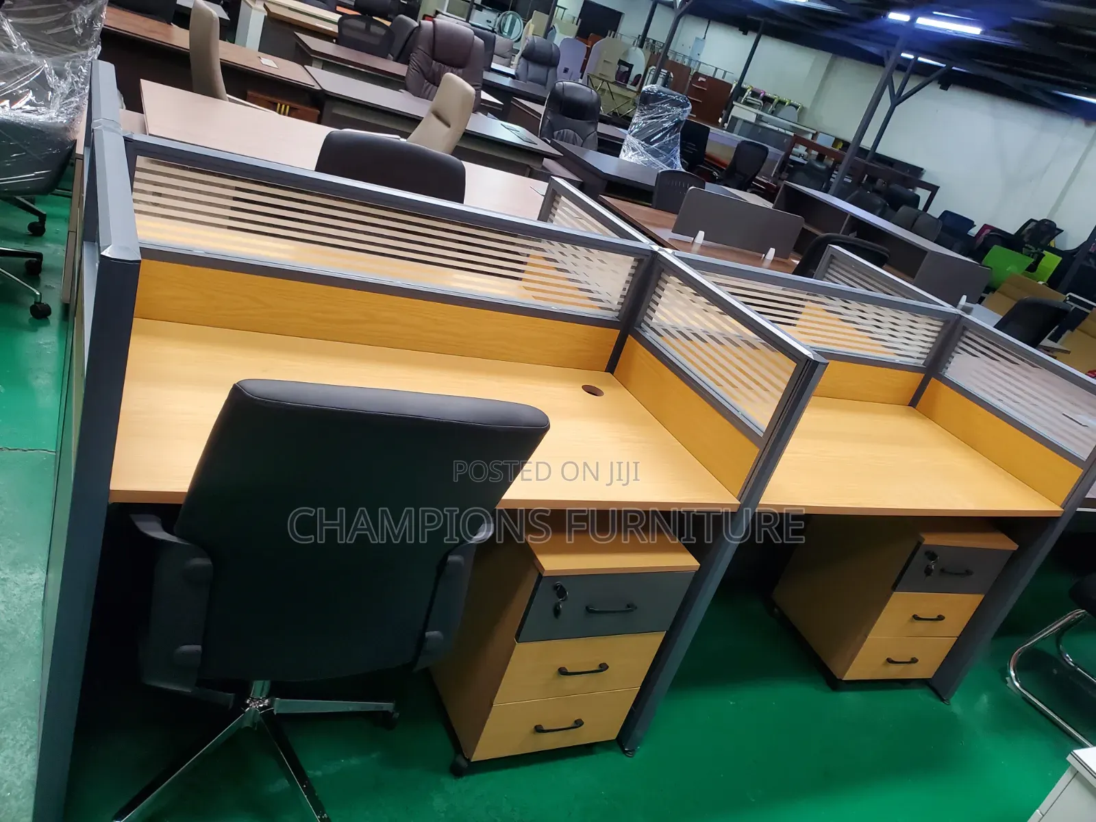 4-Way Cross-Shape Workstation Desk Set