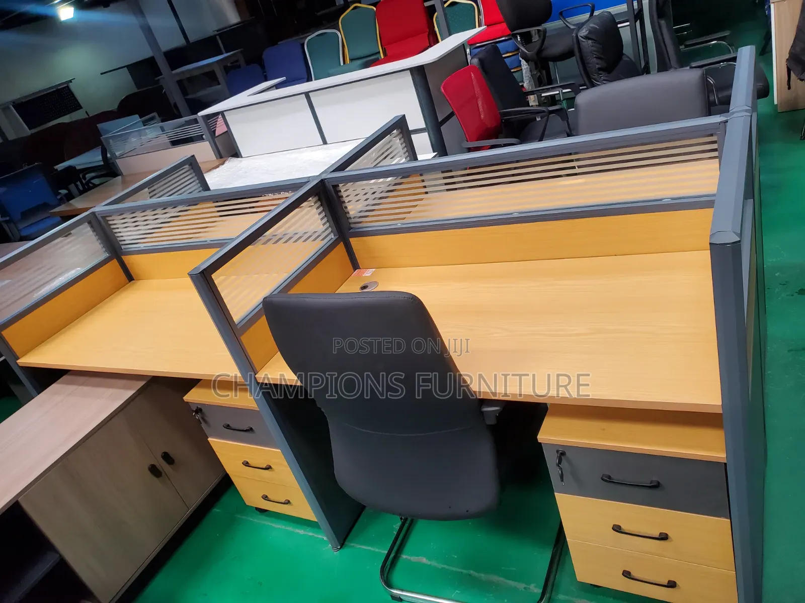 4-Way Cross-Shape Workstation Desk Set