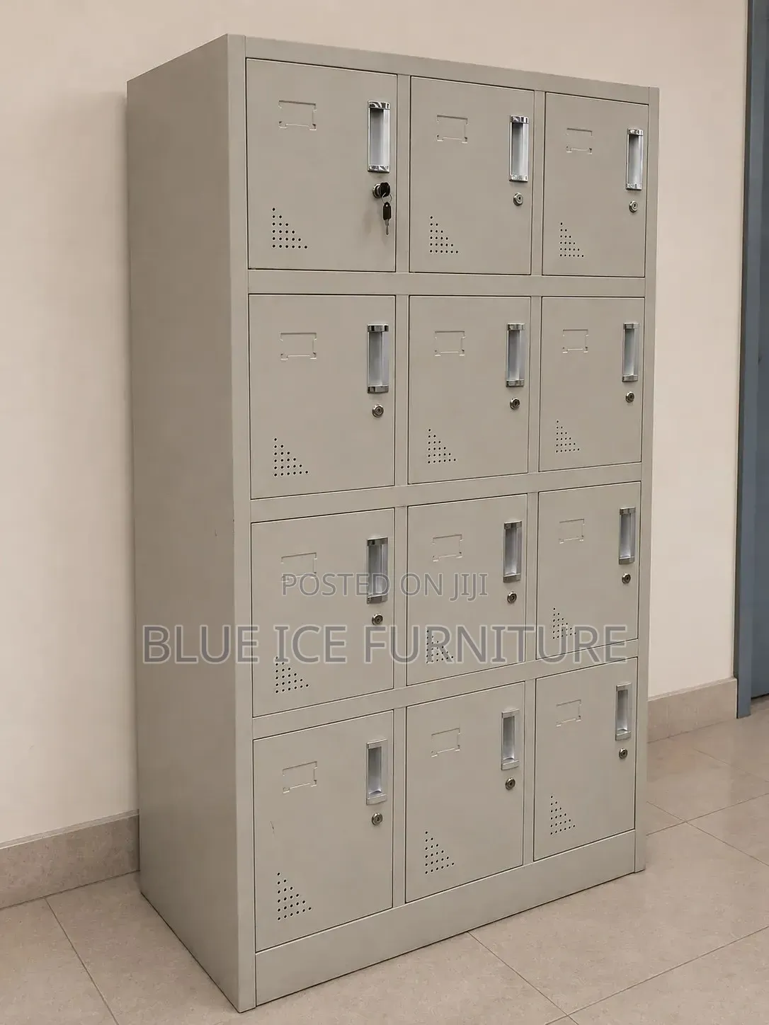 12-Door Metal Storage Cabinet for Office, School & Staff