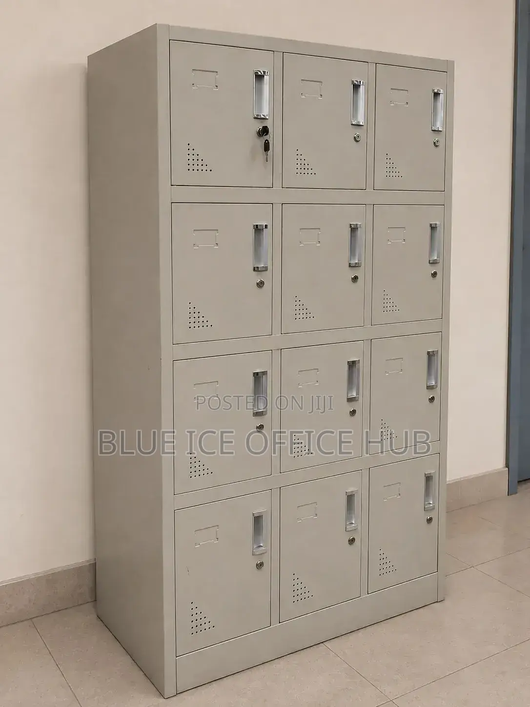 12-Door Metal Storage Cabinet for Office, School & Staff