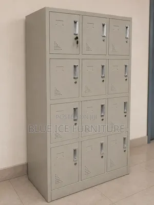 12-Door Metal Storage Cabinet for Office, School & Staff