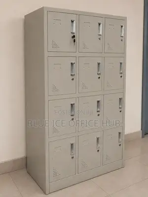 12-Door Metal Storage Cabinet for Office, School & Staff