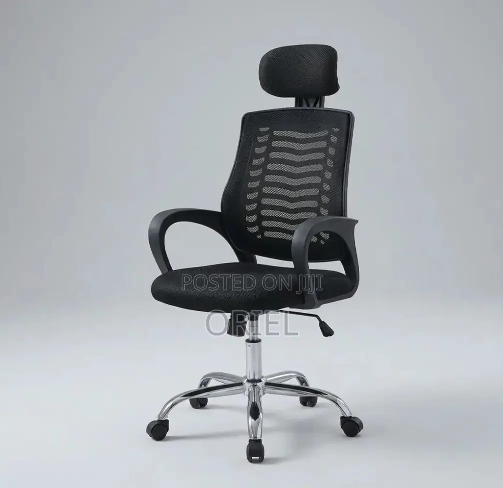 Office Chair : Swivel Mesh Chair With Headrest