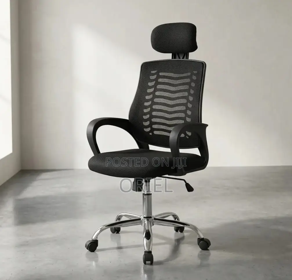 Office Chair : Swivel Mesh Chair With Headrest