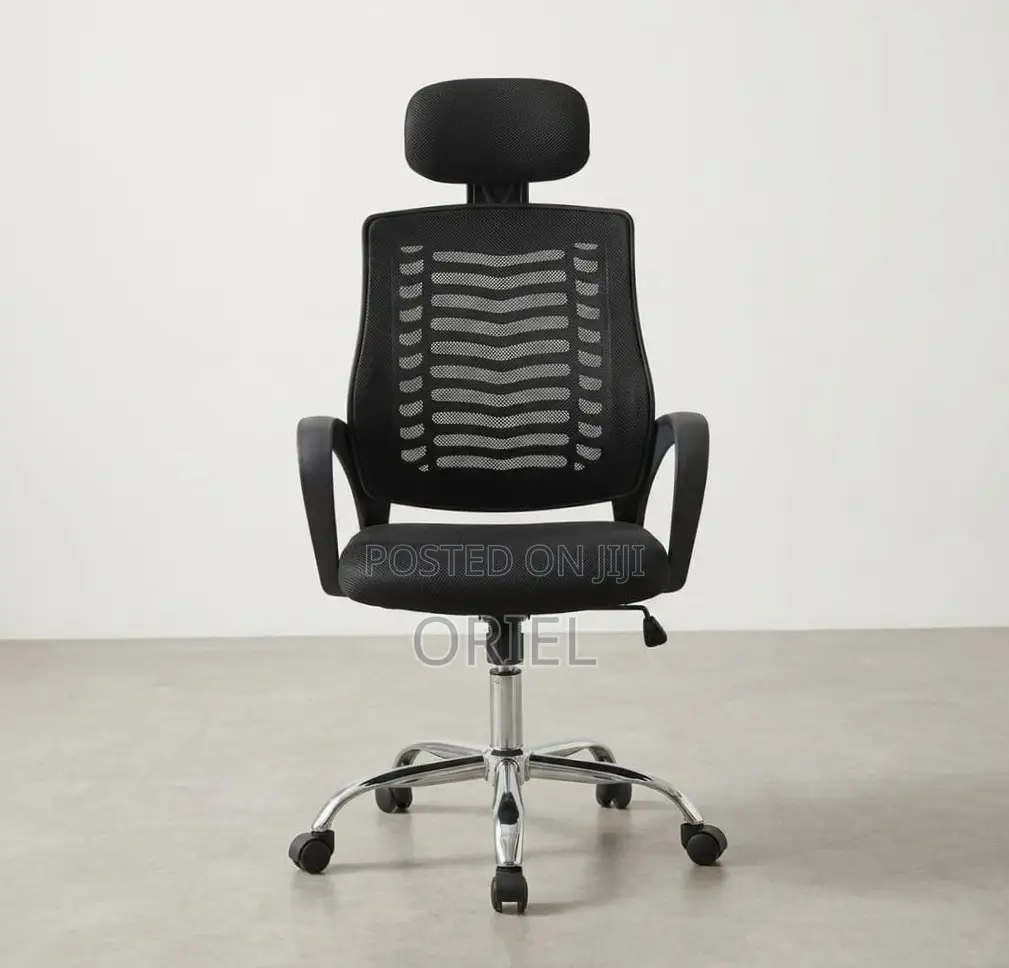 Office Chair : Swivel Mesh Chair With Headrest