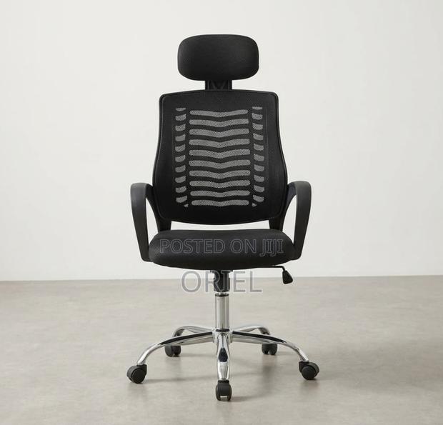 Office Chair : Swivel Mesh Chair With Headrest - thumbnail 5