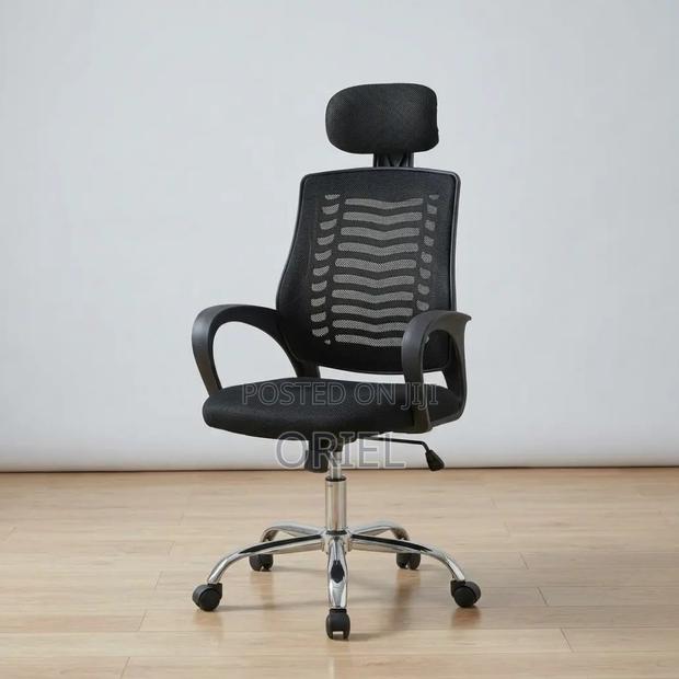 Office Chair : Swivel Mesh Chair With Headrest - thumbnail 9