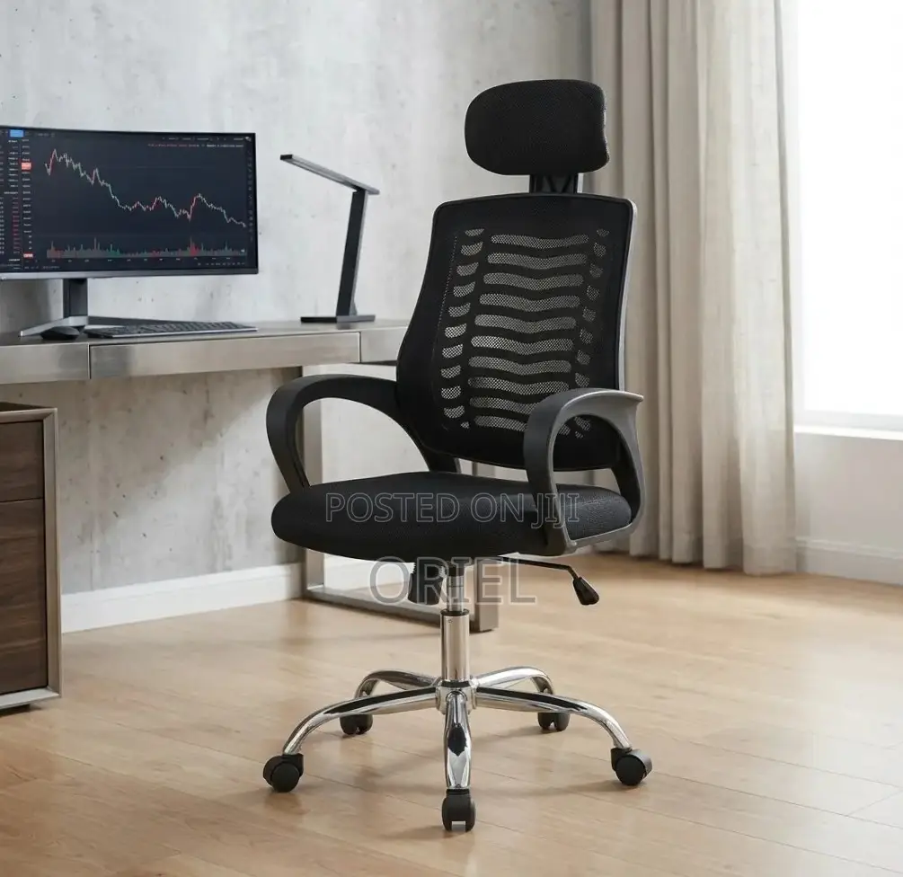 Office Chair : Swivel Mesh Chair With Headrest