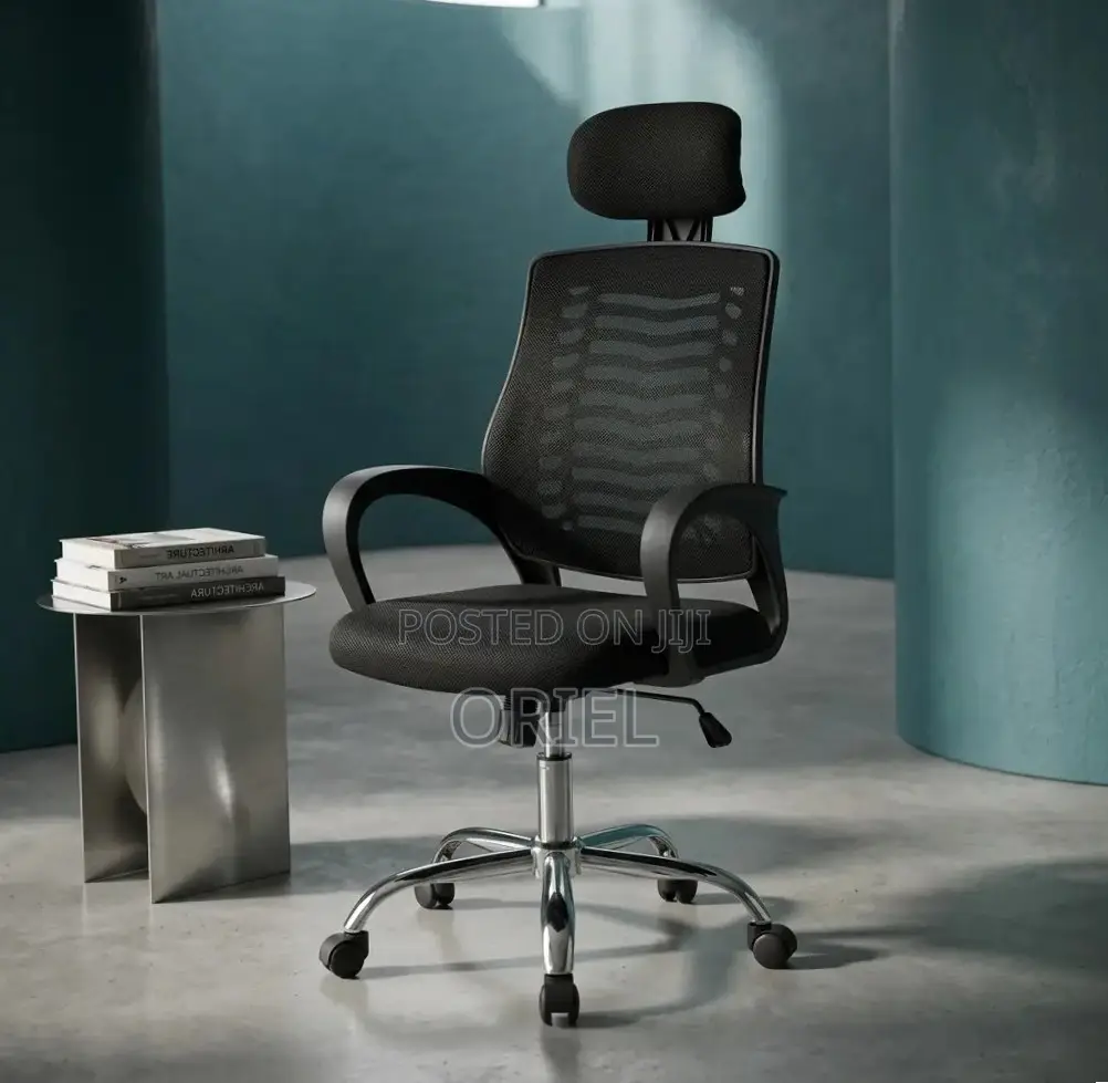 Office Chair : Swivel Mesh Chair With Headrest