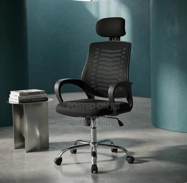 Office Chair : Swivel Mesh Chair With Headrest - thumbnail 8