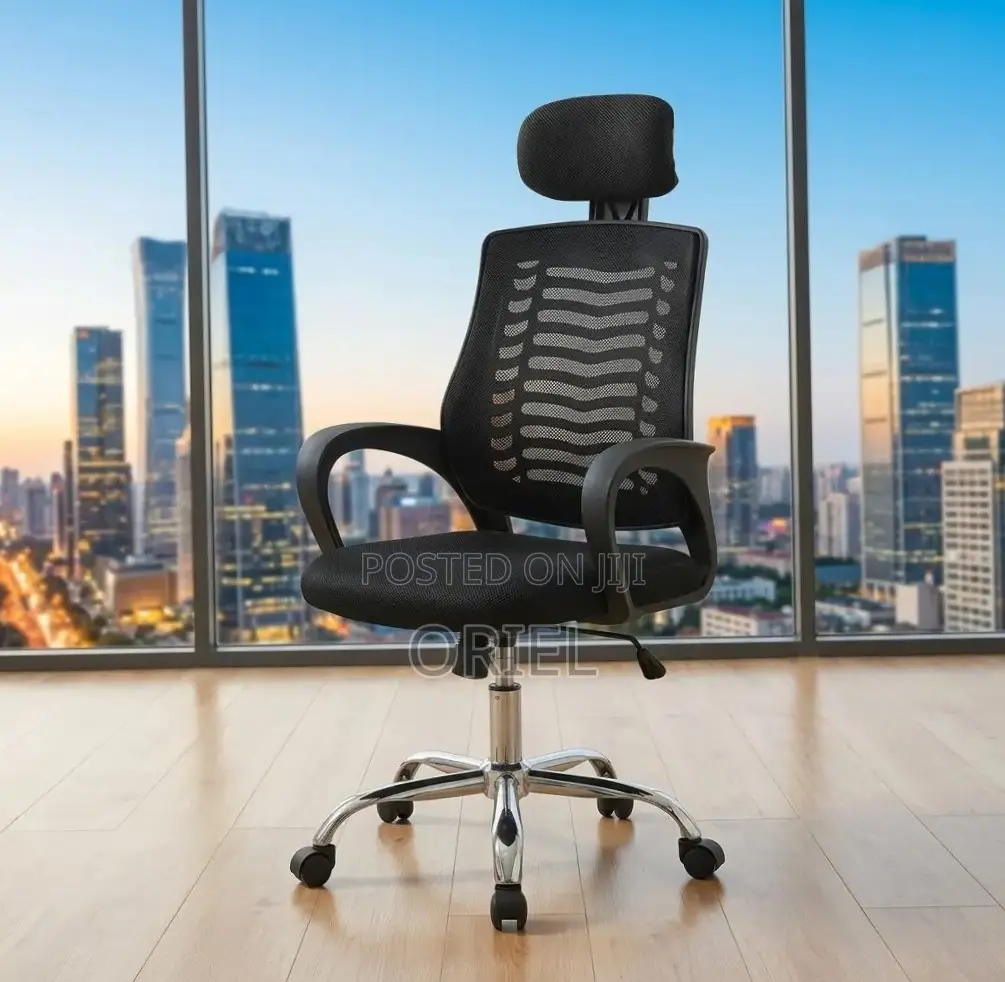Office Chair : Swivel Mesh Chair With Headrest