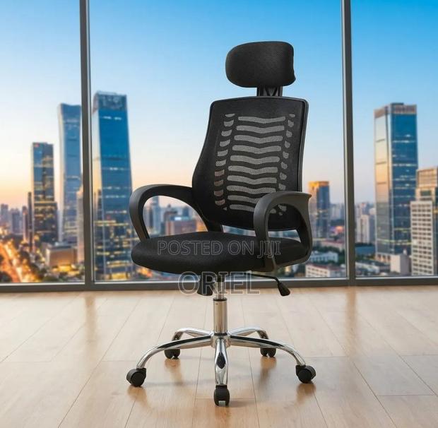 Office Chair : Swivel Mesh Chair With Headrest - thumbnail 10
