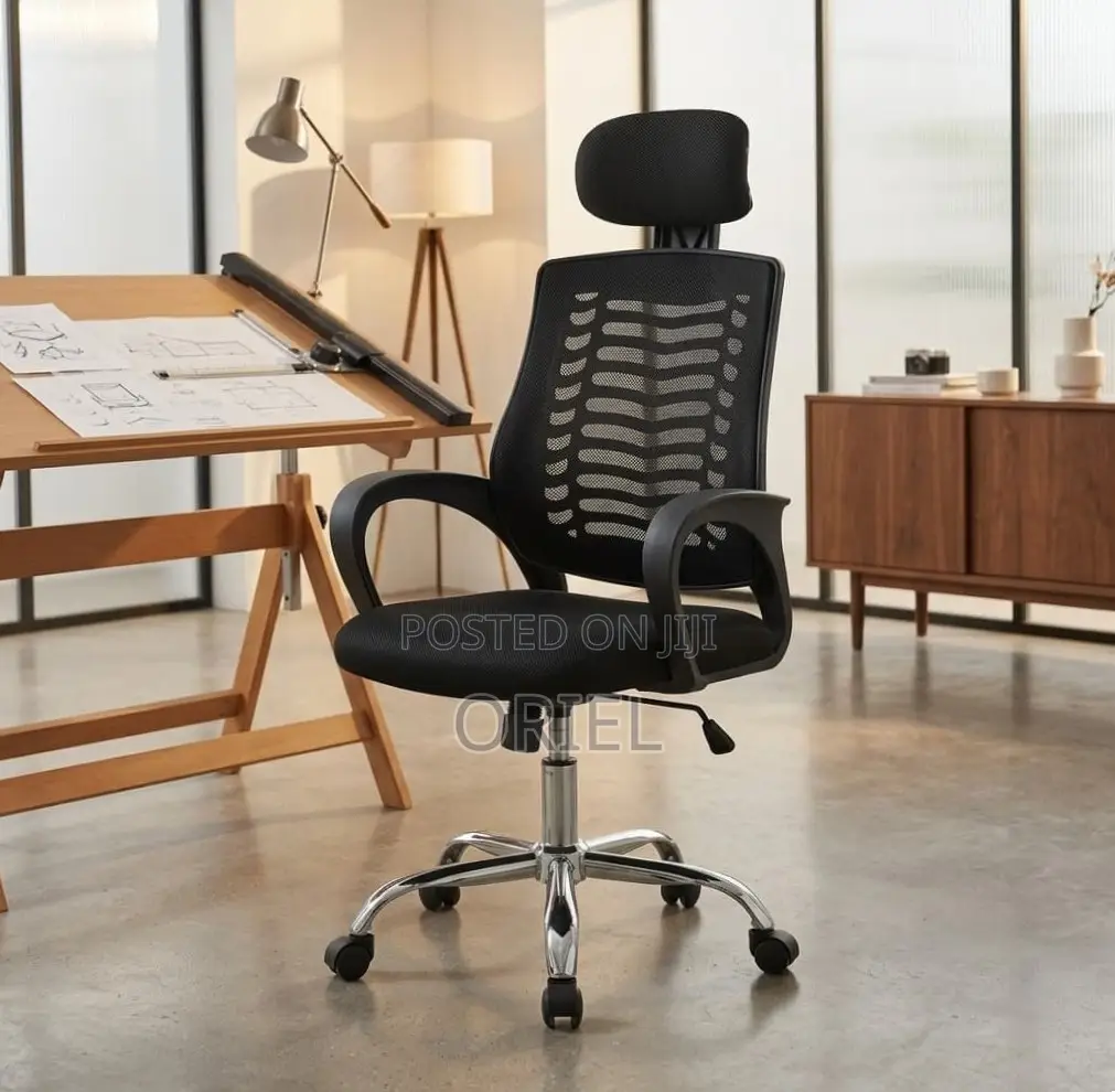 Office Chair : Swivel Mesh Chair With Headrest