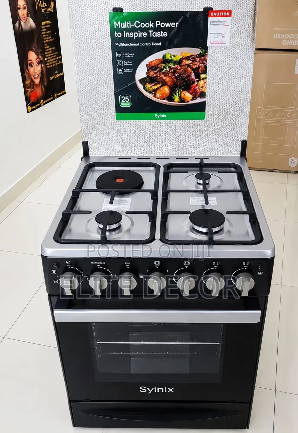 Syinix Q60GC3 60×60 Standing Cooker 3+1 Electric Oven