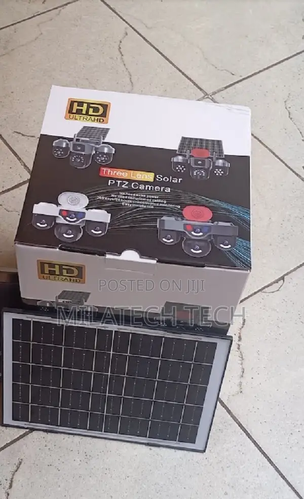 Triple Lens 4G SIM CCTV Solar Camera With Siren