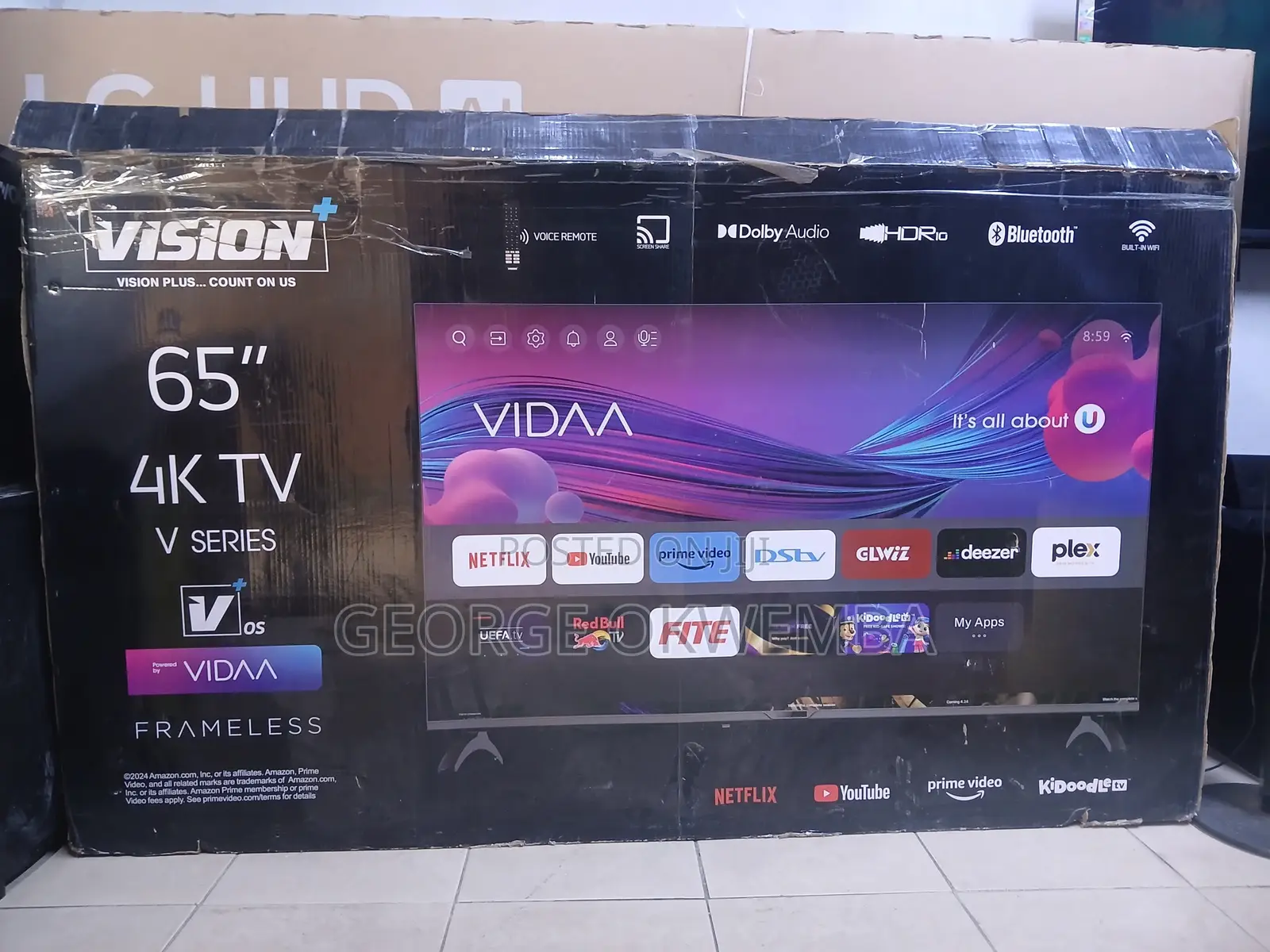 Vision Plus 65 Inch Smart VIDAA Frameless 4K TV
