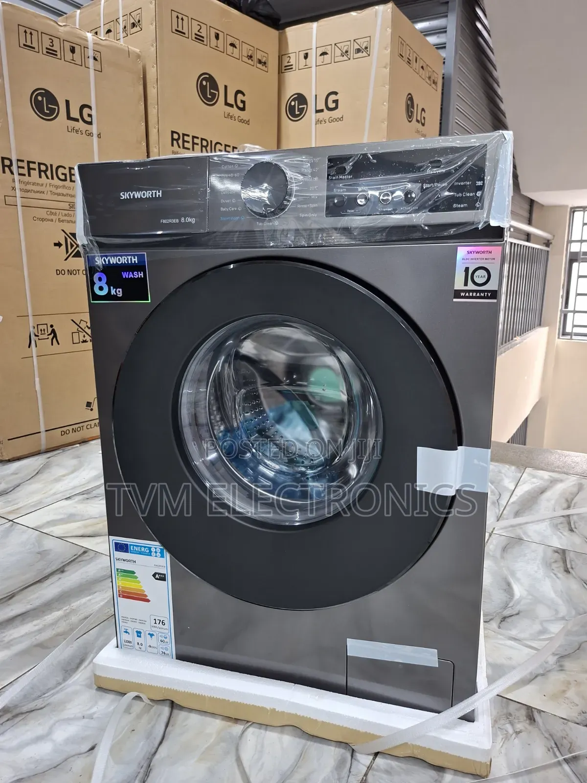 Skyworth F802R3EB FrontLoad 8kg Automatic Washing Machine TitaniumGrey