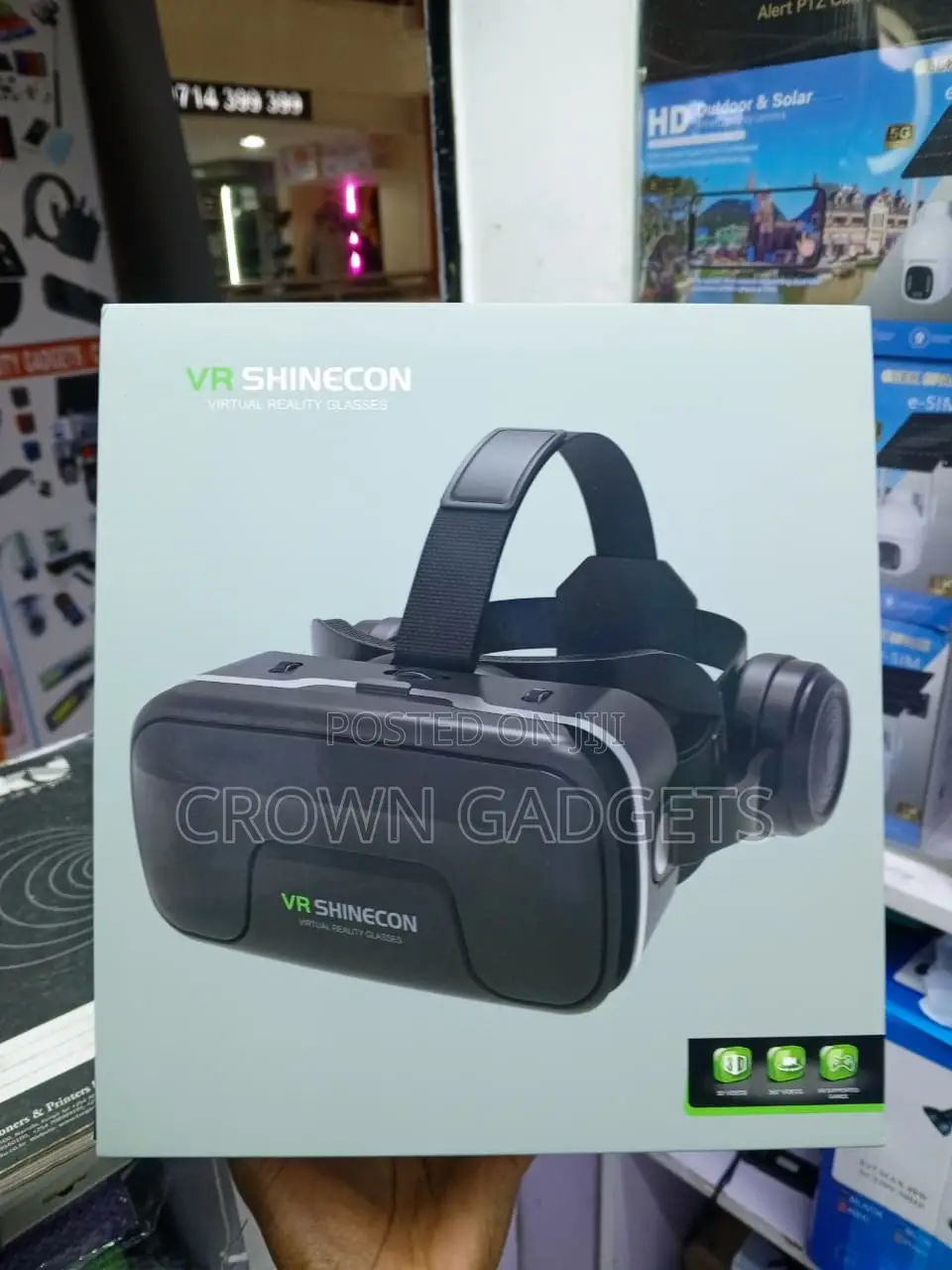 Shinecon VR Headset for iPhone Android With Adjustable Focus Lenses
