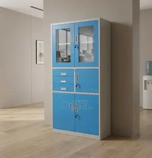 Office Cabinet : Blue Cabinet With Inbuilt Digital Safe.