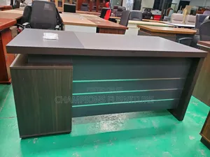 1.6M Wooden Office Desk With Side Credenza