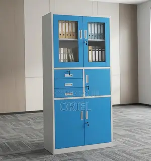Office Cabinet : Blue Cabinet With Inbuilt Digital Safe.