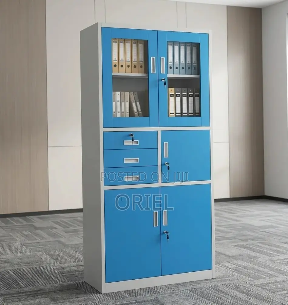 Office Cabinet : Blue Cabinet With Inbuilt Digital Safe.