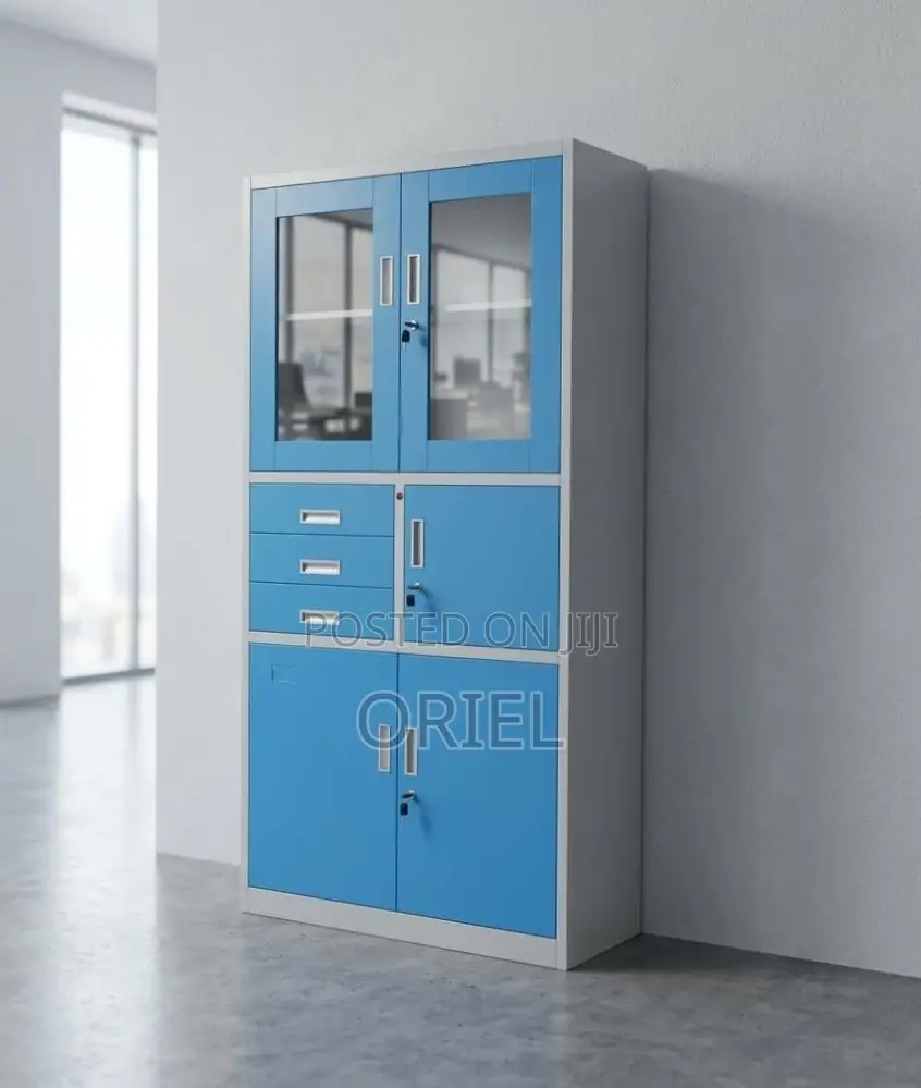 Office Cabinet : Blue Cabinet With Inbuilt Digital Safe.