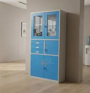 Office Cabinet : Blue Cabinet With Inbuilt Digital Safe.